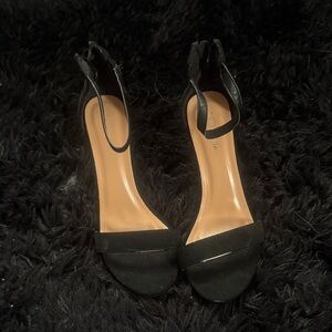 TOP Moda Black Open-Toe Heels